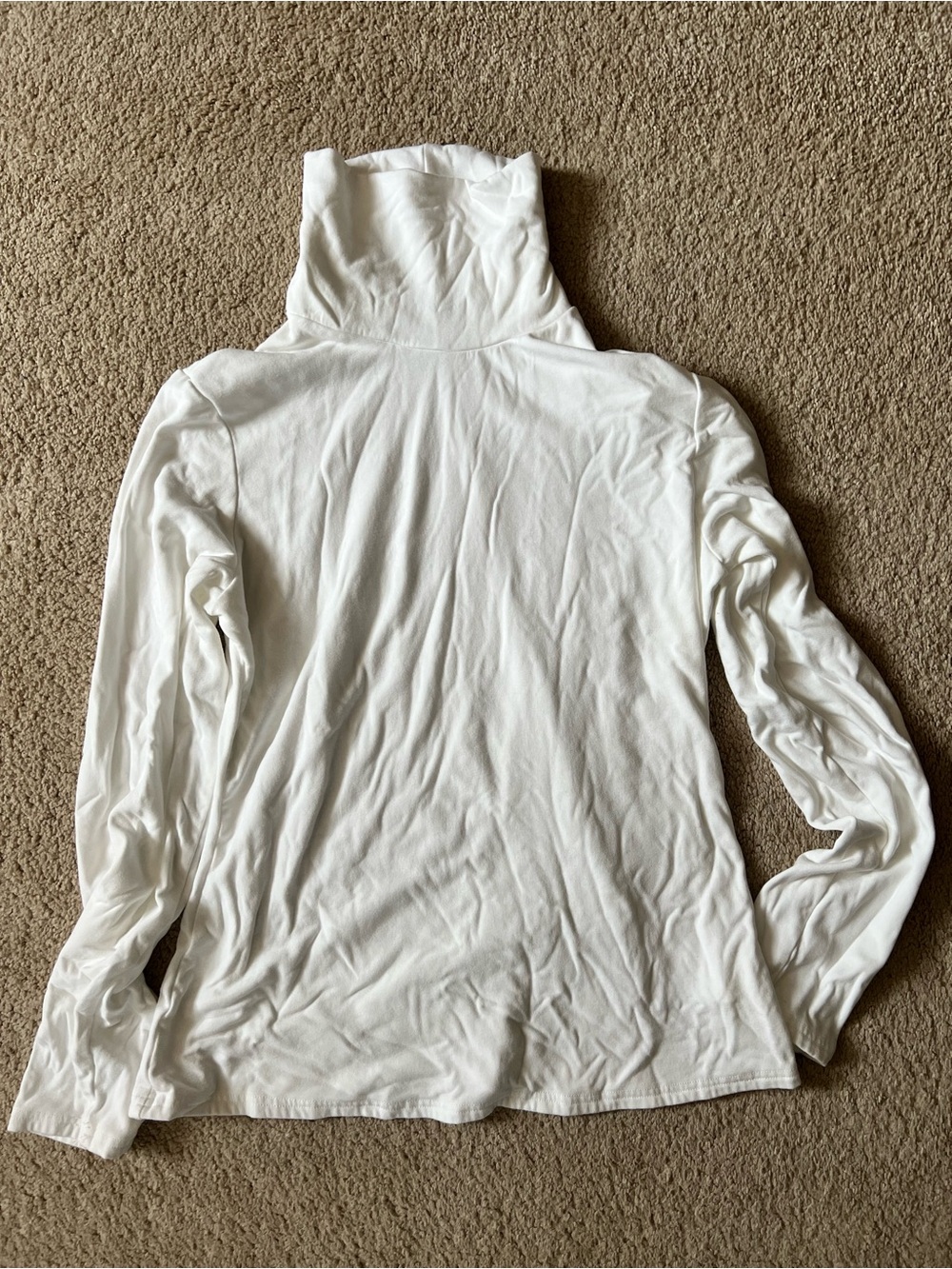 White Long Sleeve Turtleneck Top